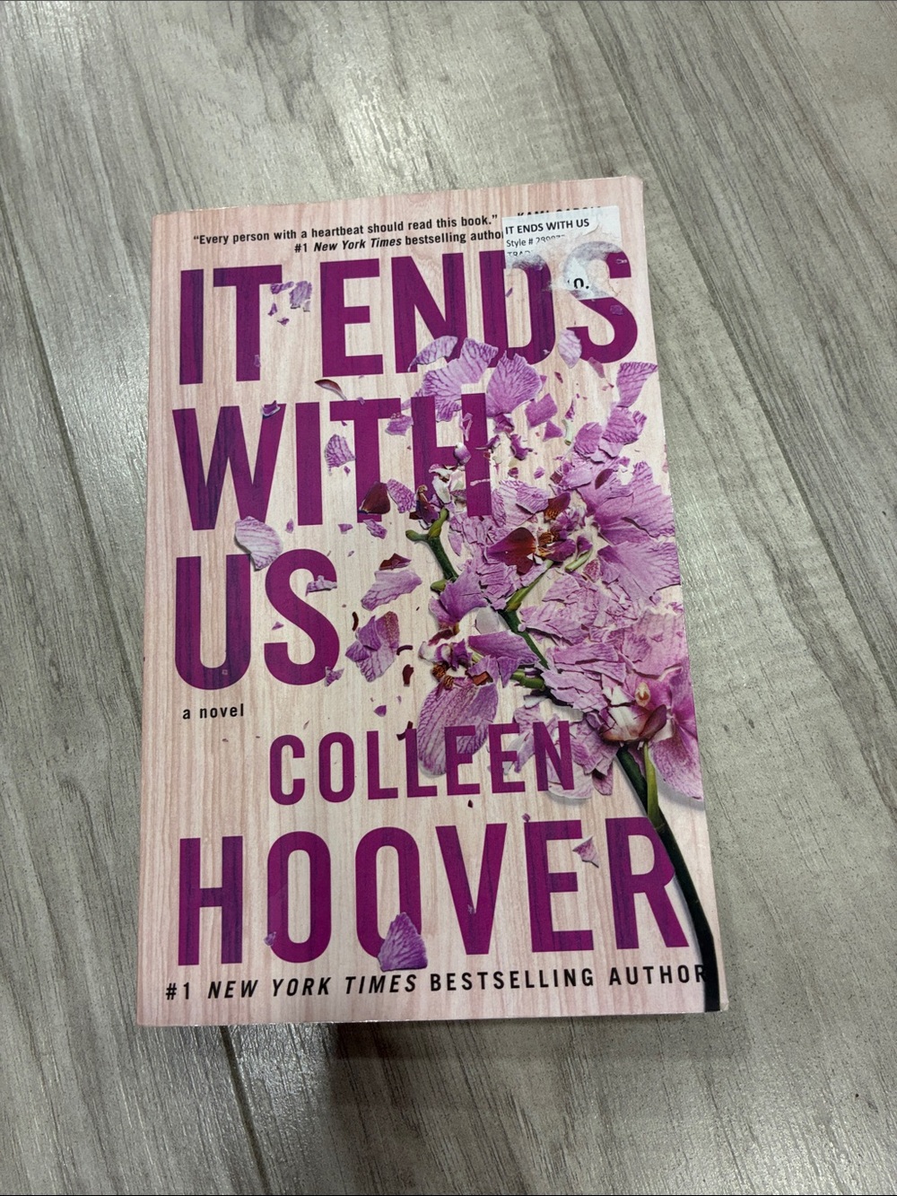 Pink Paperback Novel "It Ends With Us"